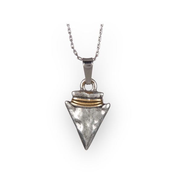 new Alex and Ani 𖤹 Arrowhead Pendant Necklace 𖤹 Rafaelian Silver + Gold Accent - Picture 11 of 16